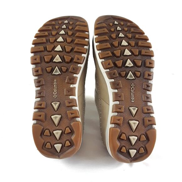 Leather Slip On Mules COLUMBIA Beige Flats Outdoor Shoe Sz 8 Outdoors Loungewear - Picture 8 of 9